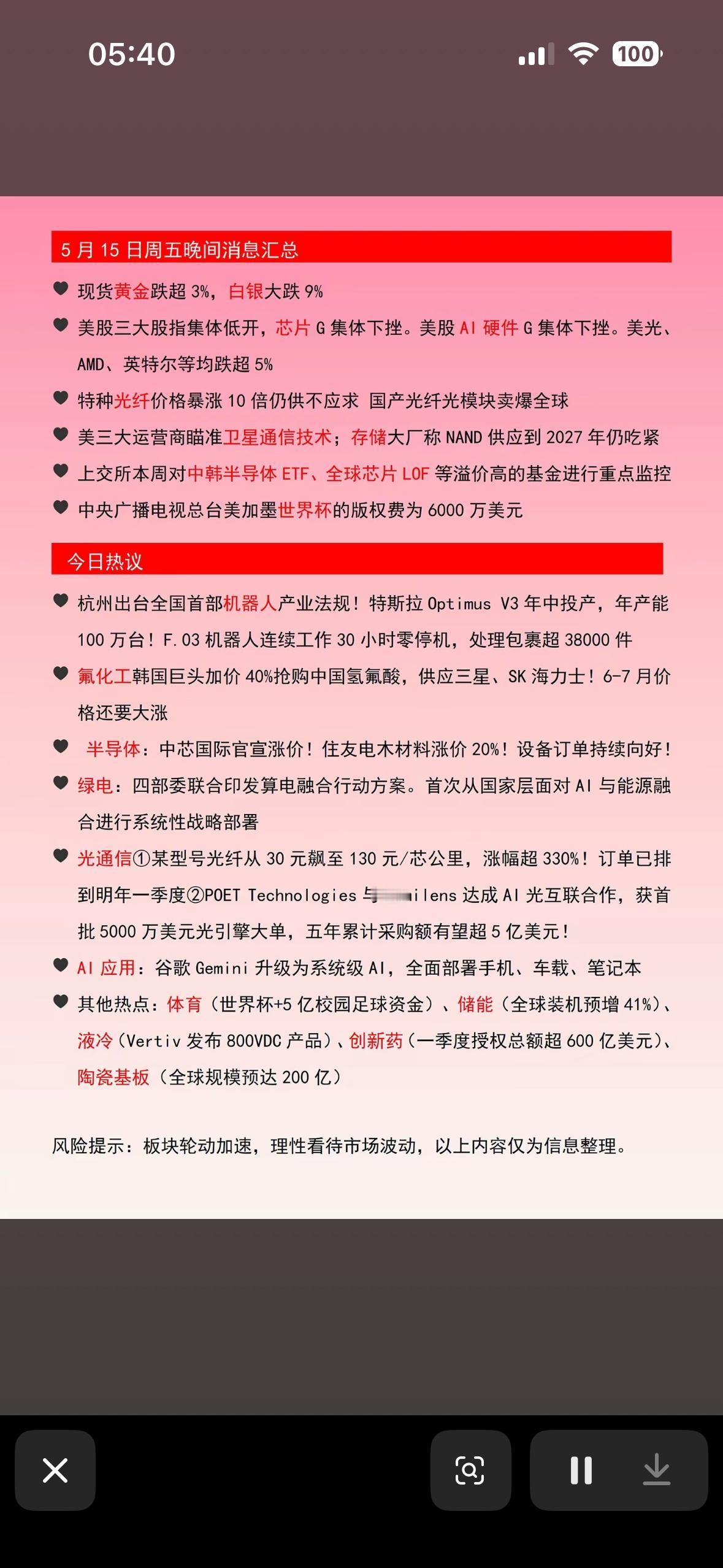 今日市场动态一览，把握投资机会！

5月16日的股市早间资讯可得好好看看，说不定