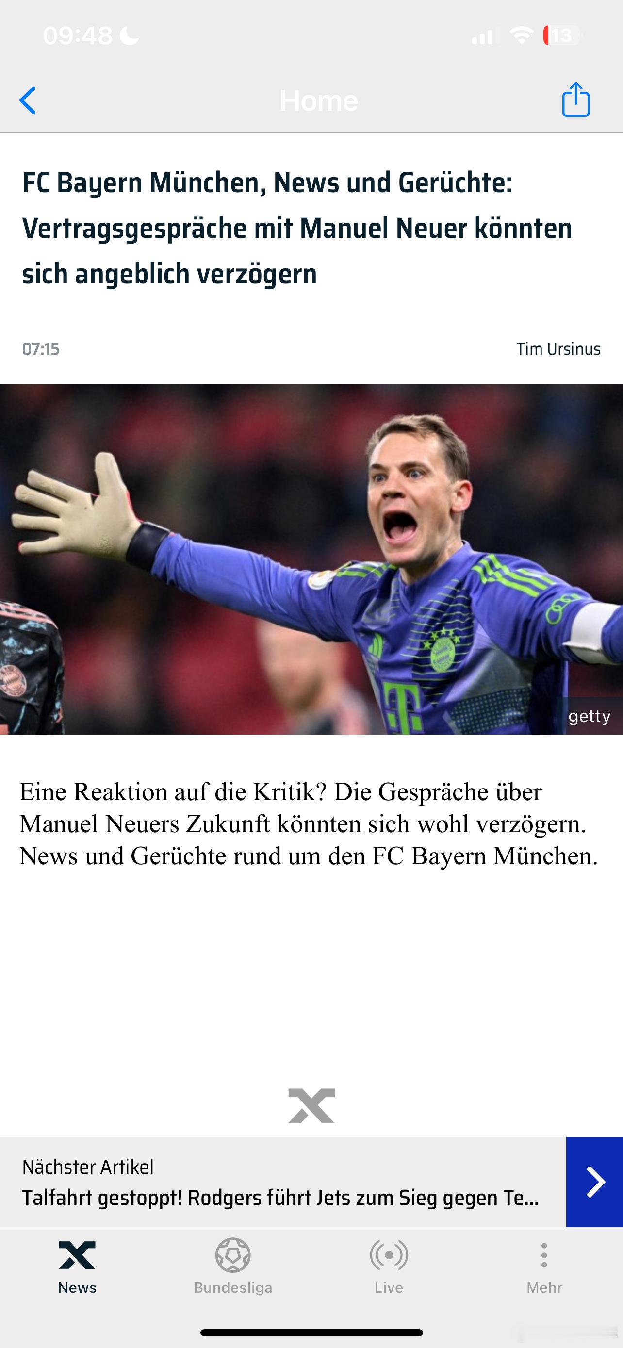 【诺伊尔续约疑似被推迟】拜仁慕尼黑足球俱乐部，传言：与诺伊尔的合同谈判会推迟吗？