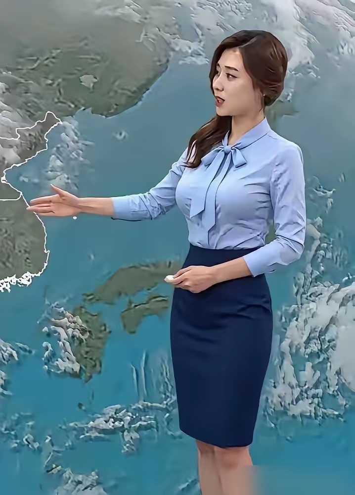 韩国美女主持人，竟把天气预报干成了全国前三。
