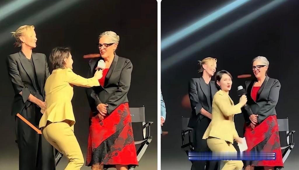 本来个子就矮，采访“洋大妈”的时候还屈膝，把自己弄的像个小丑一样，看着就是一种病