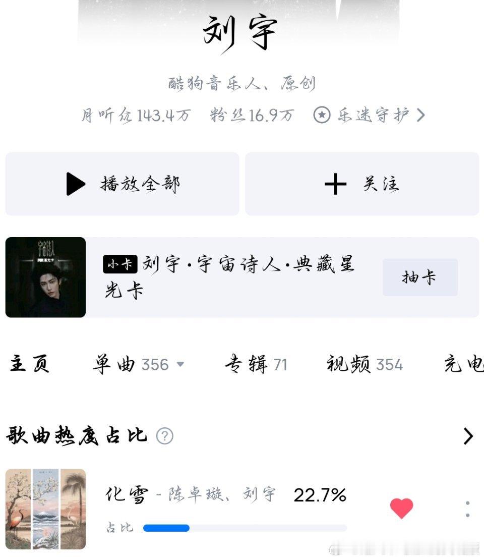 陈卓璇刘宇粉丝笑死🤣某家粉丝撑的歌手就是这样的，靠我璇突破100w月收听人数，