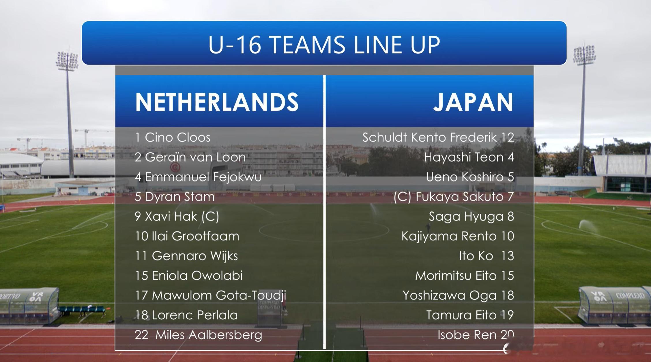 日本足球小将【比赛日·先发】 u16日本代表 在葡萄牙阿尔加维举行四国赛-U16