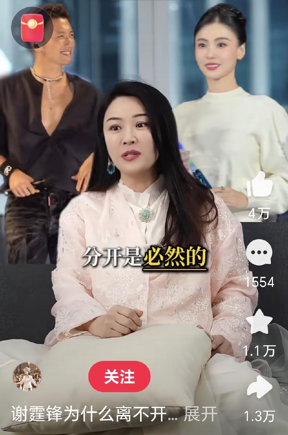 史美玲说：王菲能给谢霆锋一种安全的母爱！让谢霆锋找到了归属感！而张柏芝和谢霆锋不