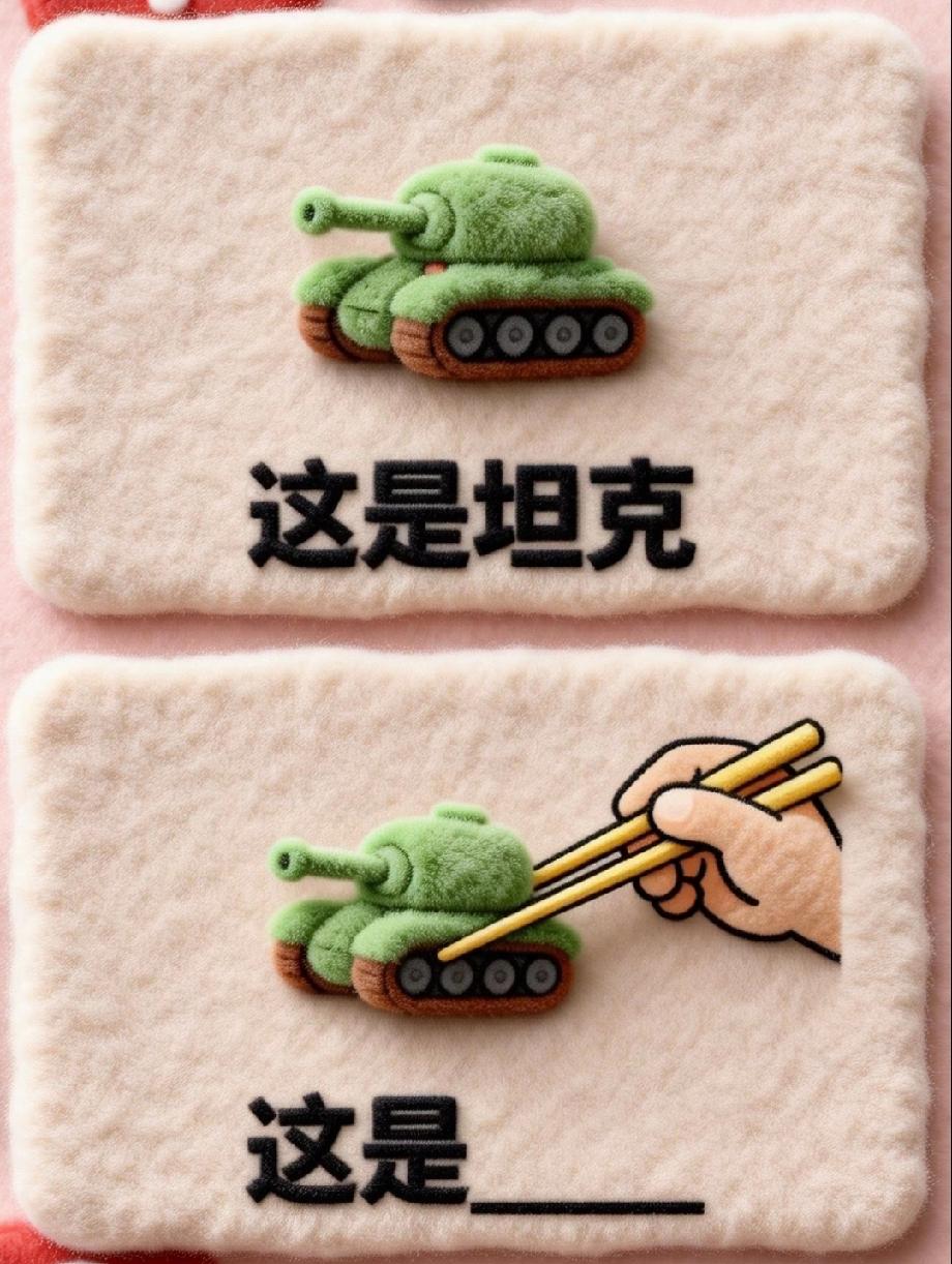 谁能想到？这只羊毛毡坦克的谜底，笑到我拍大腿