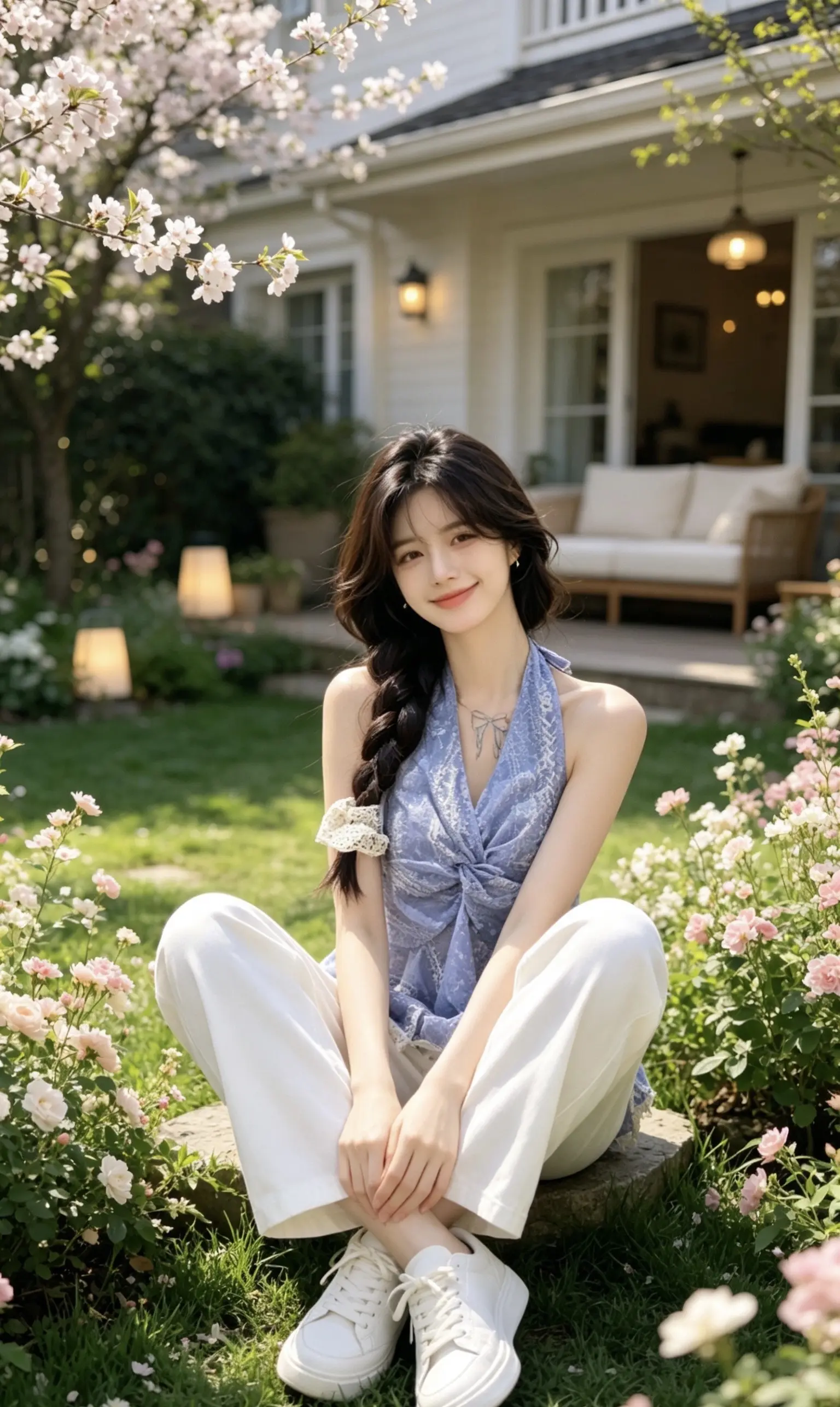 这个小背心有点小清新小性感。夏天适合穿的露肉一点