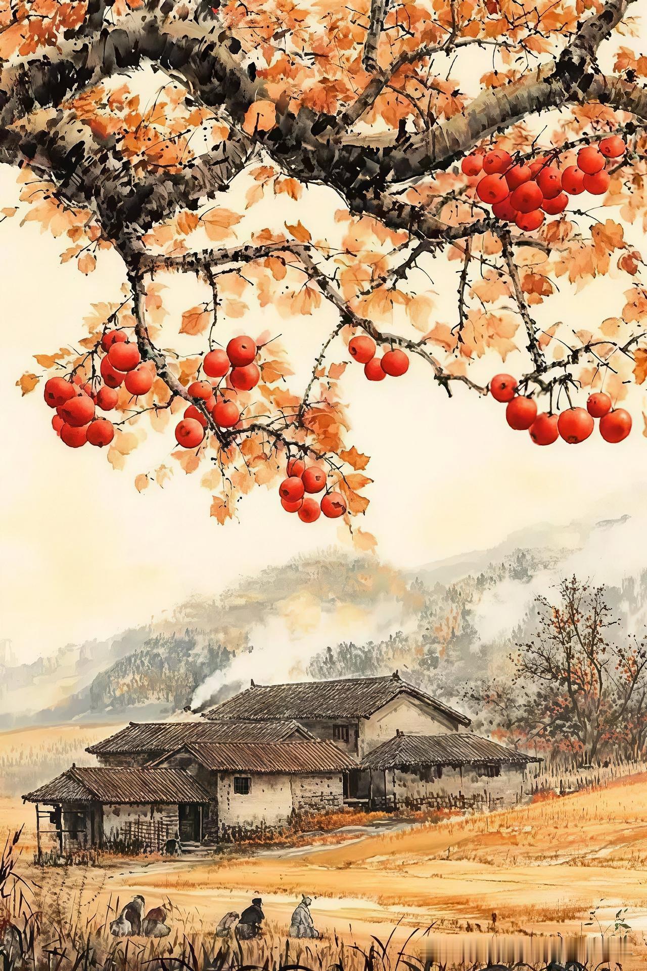 《暮秋》
——宋.陆游
百年大耋龙锺日，
九月初寒惨淡天。
岭谷高低明野火，
村
