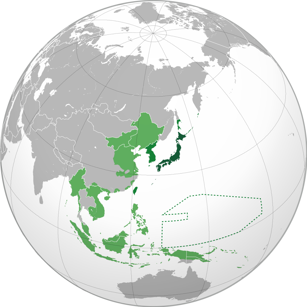 1942年。大日本帝国（1868年—1947年）极盛时期领土和军事占领范围 ​​