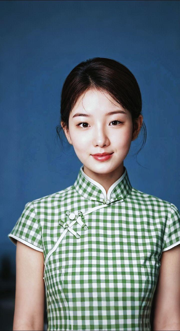 AI扩图 AI绿格甜笑