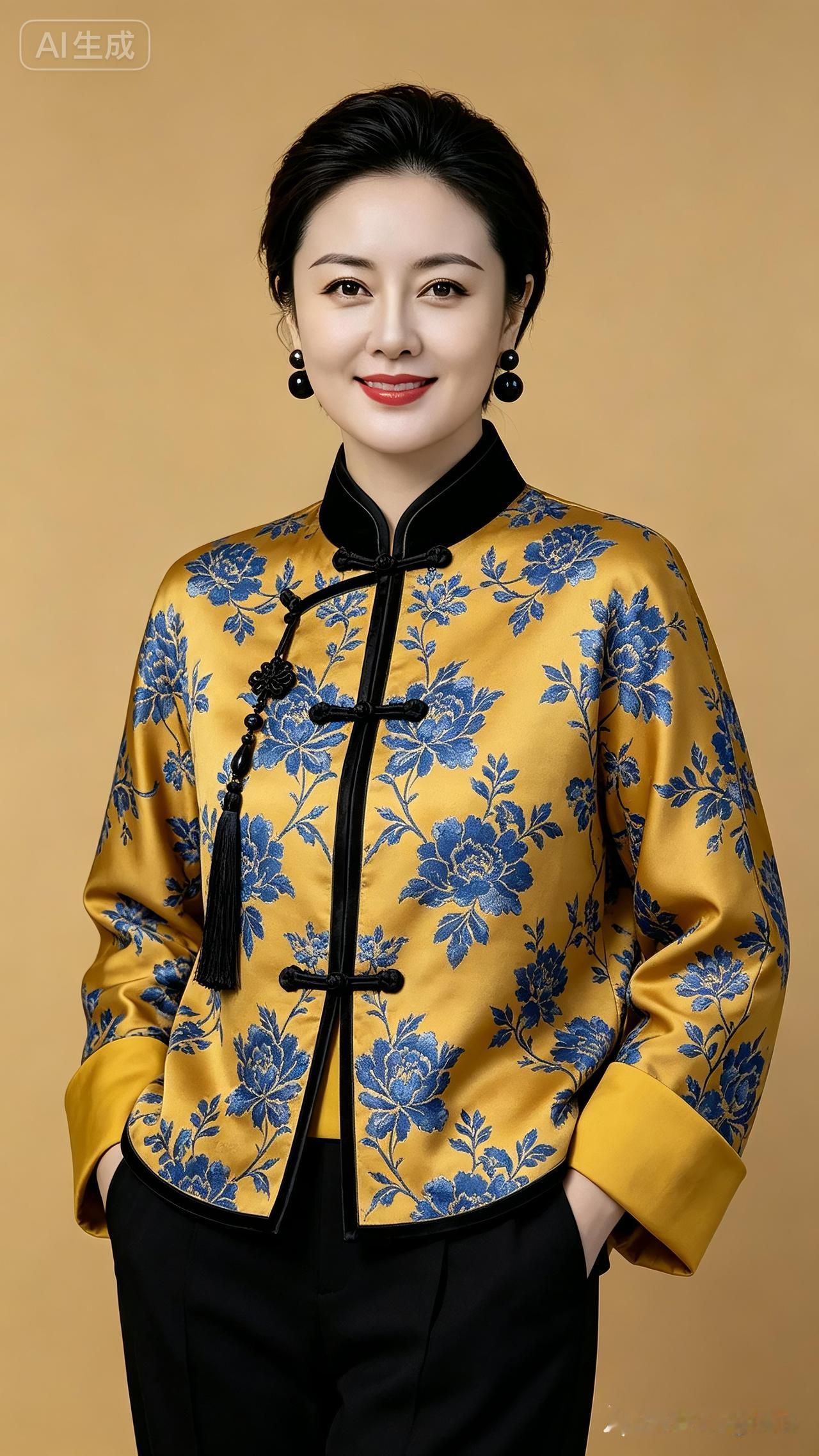 优雅东方风，蓝色花卉旗袍，尽显古典韵味！