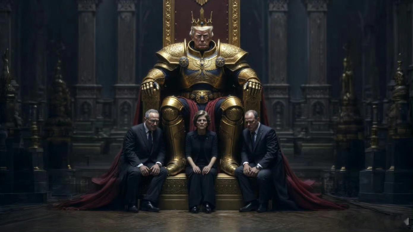 特朗普发图，膝下是民主党人。 