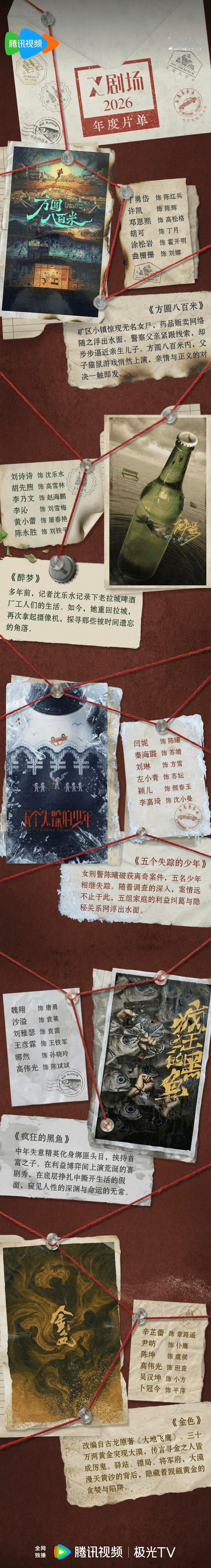 腾讯视频X剧场公布5部悬疑剧片单，根据剧情简介，有你想看的么？ 