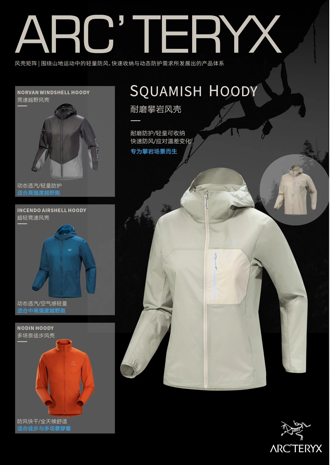 为什么Squamish Hoody风壳®夹克更适合攀岩？