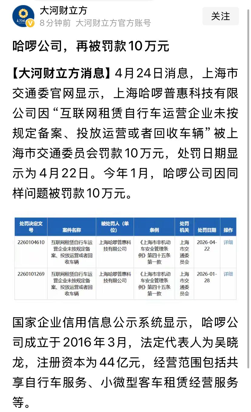 好！非常好！
对于这种漠视消费者权益、肆意涨价的公司，必须予以严惩。
一辆普通的