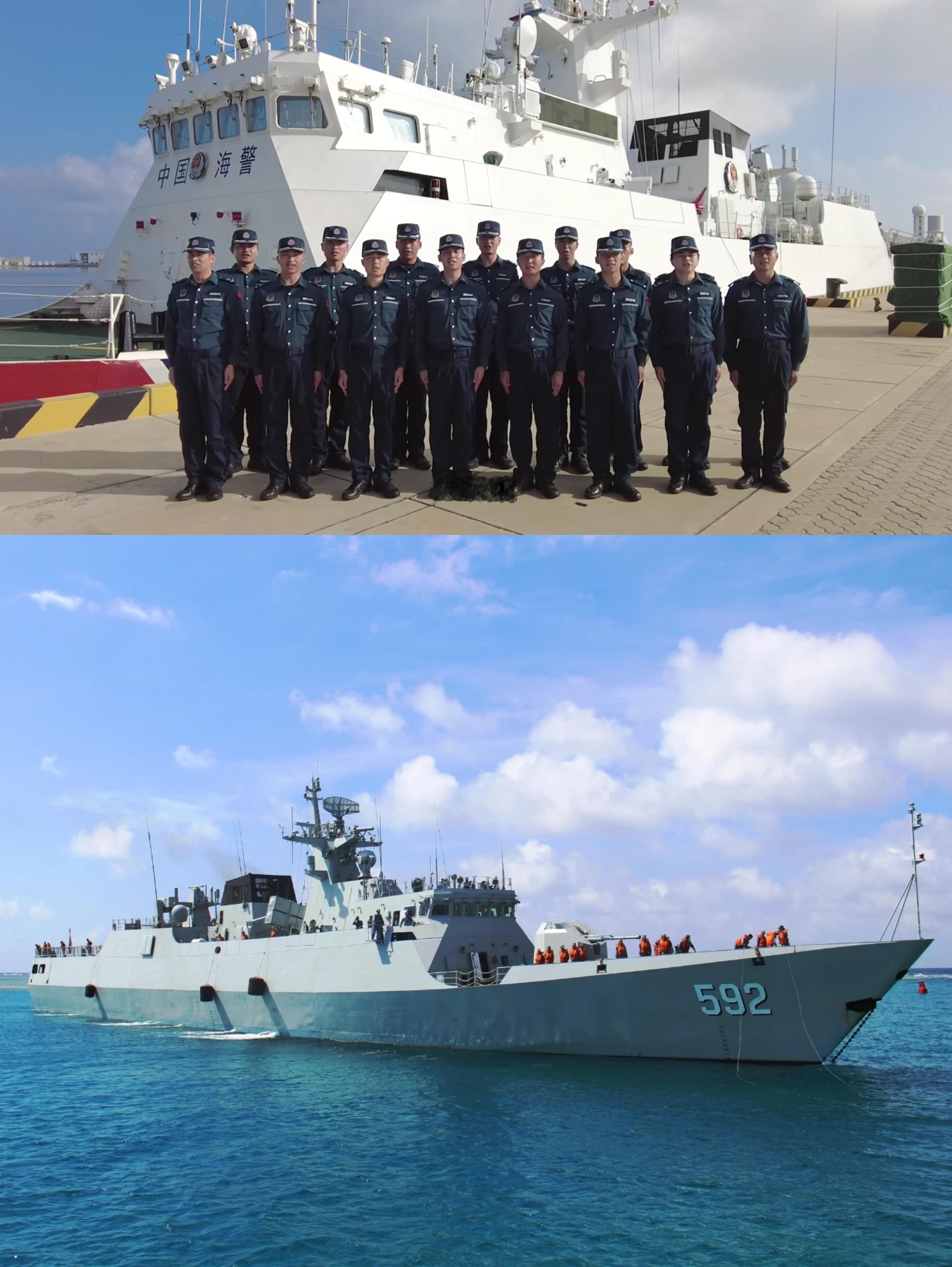 海警4109尖棱舰，原海军056型泸州舰烽火问鼎计划国庆假期流动的中国具象化了 