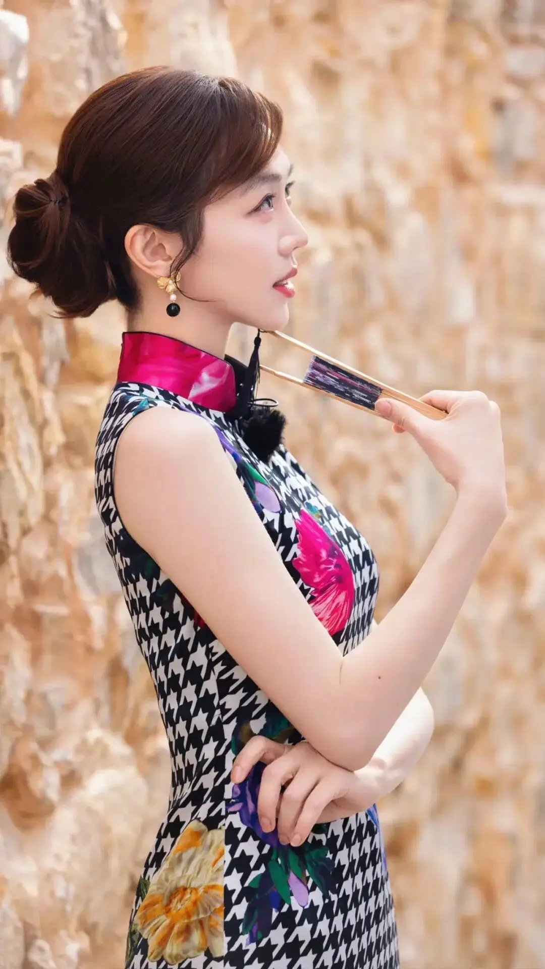 姜妍｜千岛格繁花旗袍，韵味绵长！