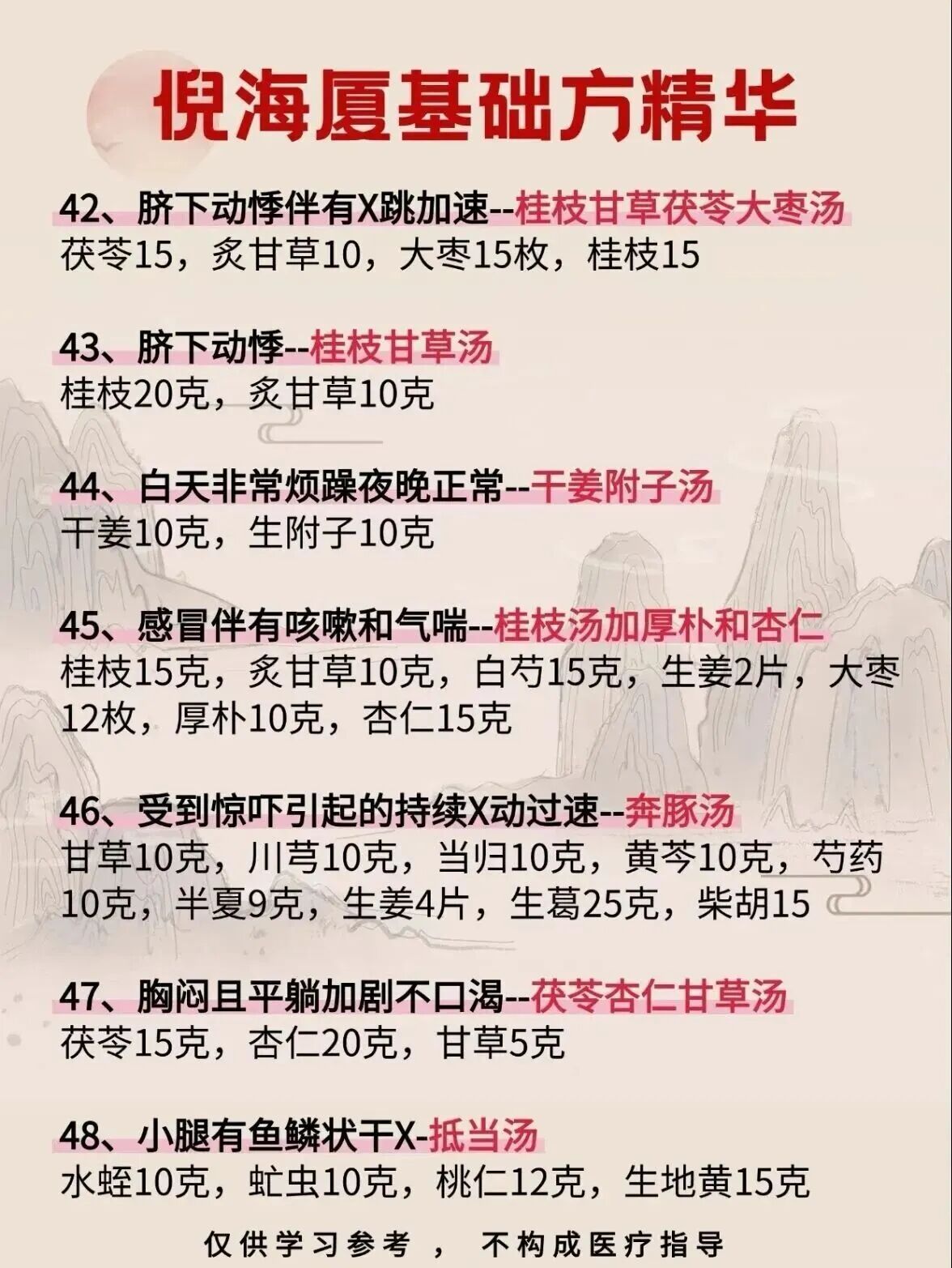 倪海厦老师的66个基础方（精华），赶快收 