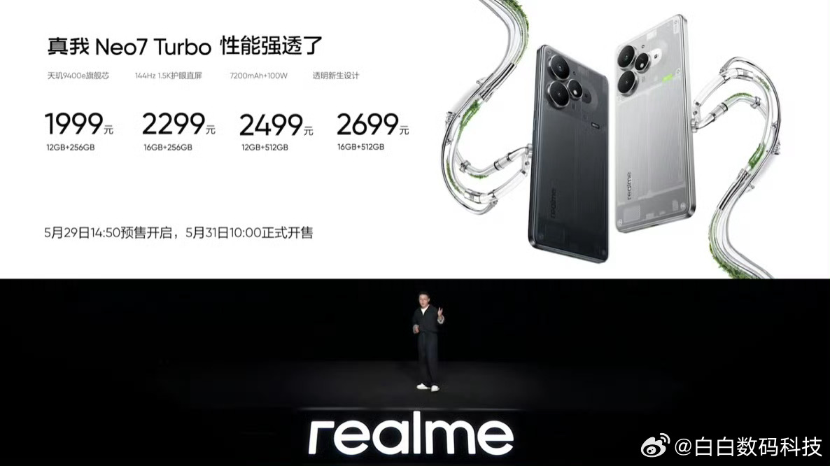 真我Neo7 Turbo发布12+256GB/1999元，16+256GB/22