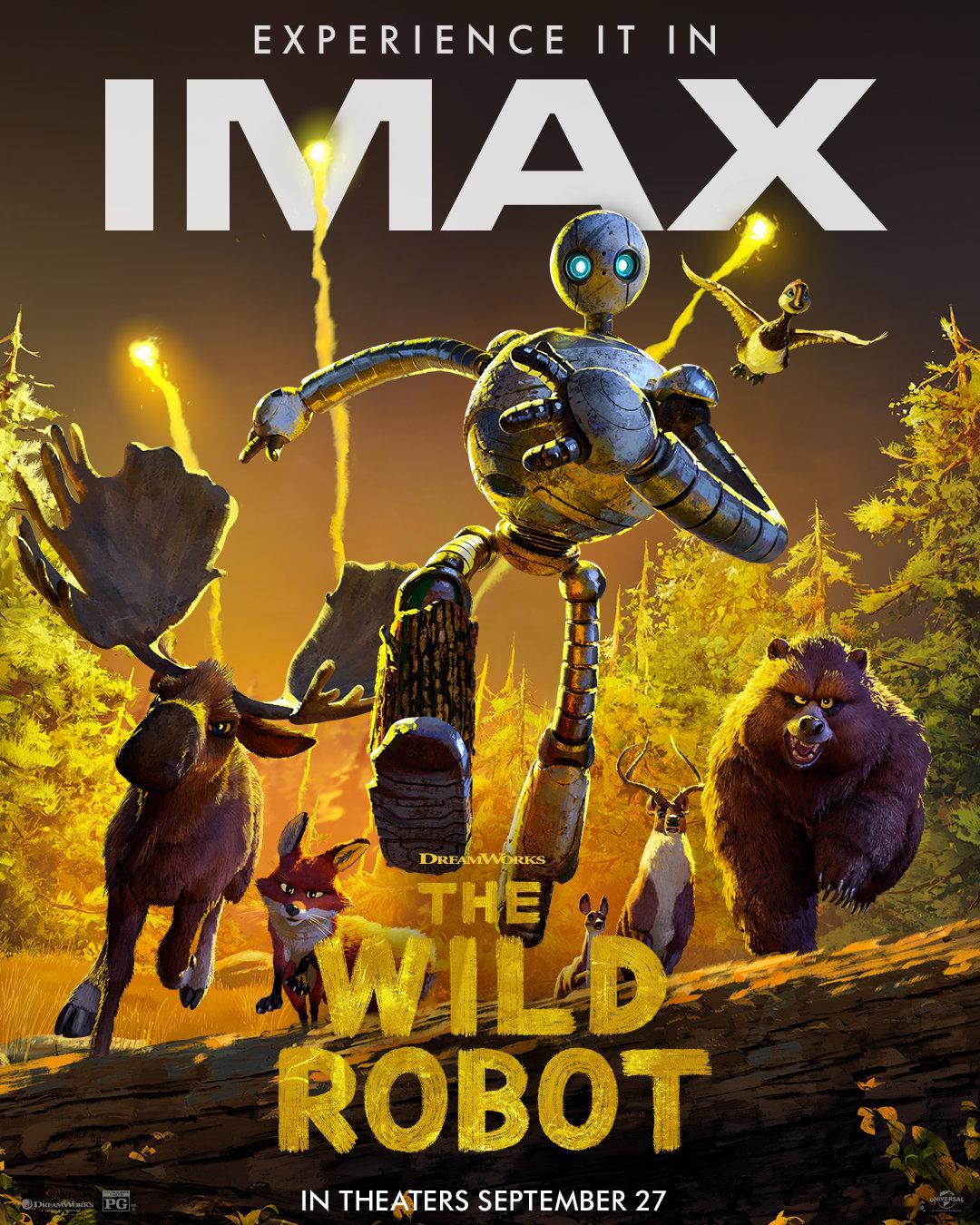 #荒野机器人新海报# 梦工厂新作《#荒野机器人#》发布IMAX、RealD 3D