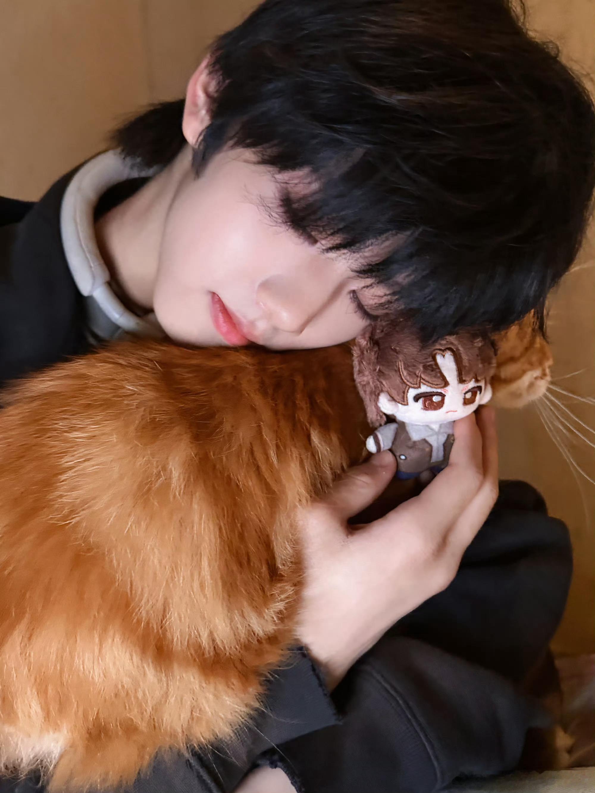 【张函瑞】张函瑞抱猫好温柔 张函瑞发微博了，喵星人治愈一切，函瑞抱猫好温柔