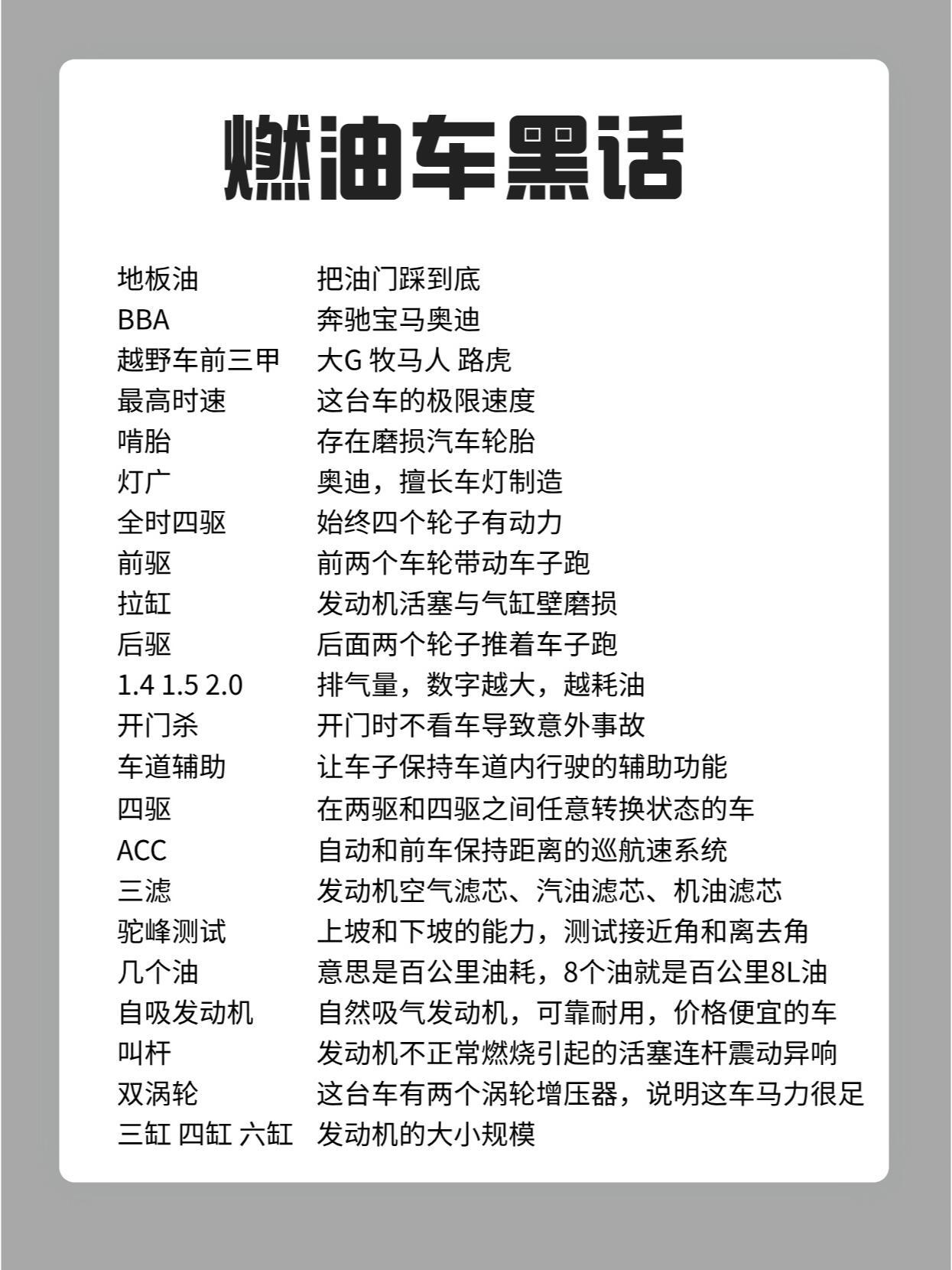 开车用车小知识 