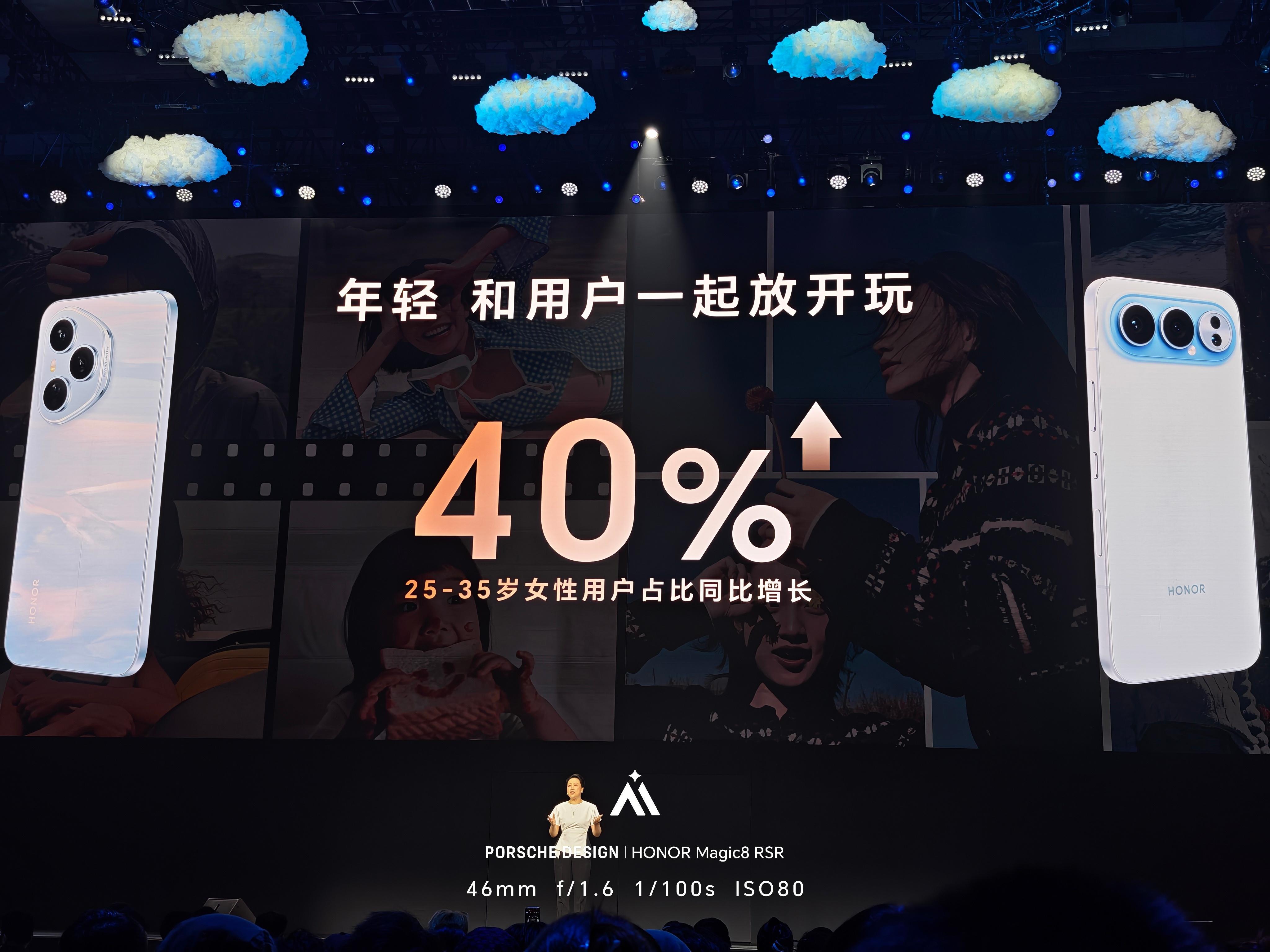 随着荣耀400系列和荣耀500系列的热销，25～35岁女性用户占比同比增长40%