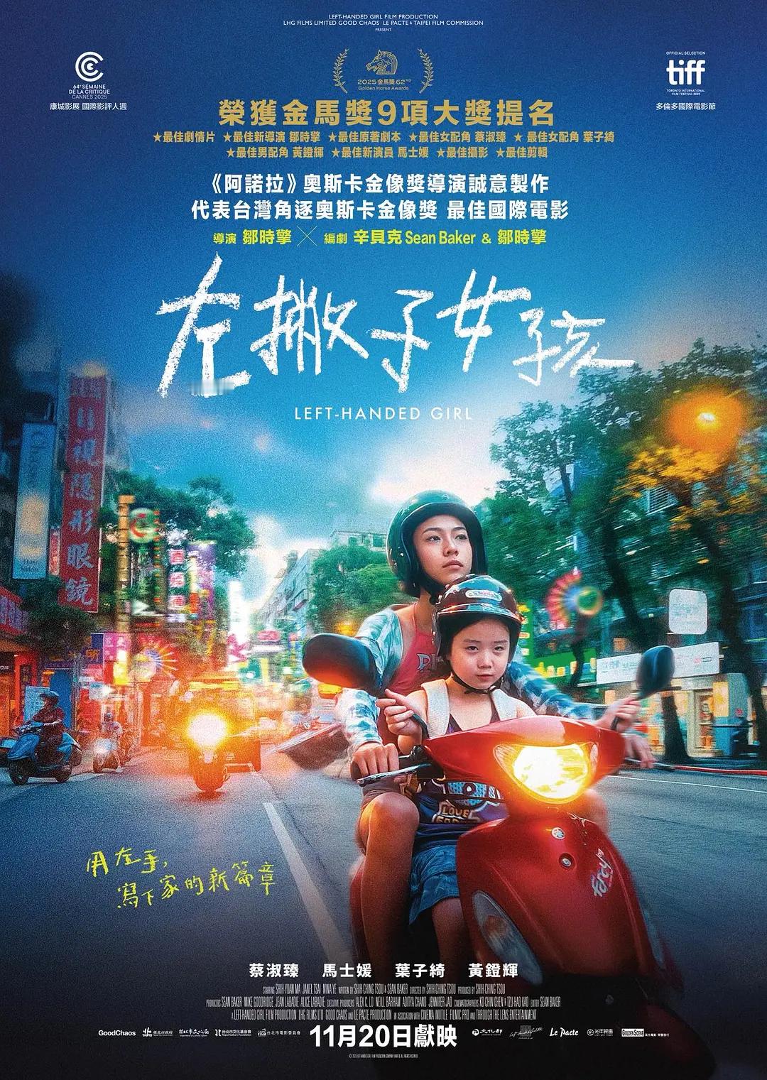 第62届公布获奖结果，马士媛凭借《左撇子女孩》的出色表演获得最佳新演员，为《左撇