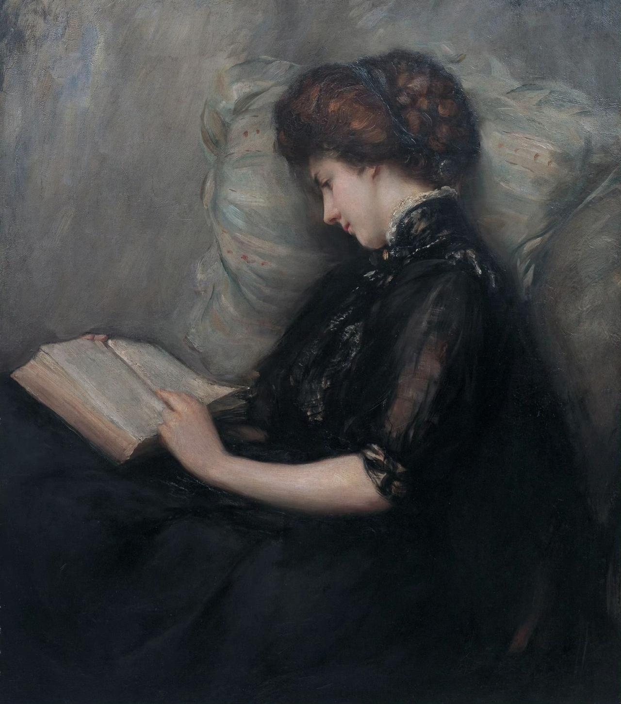 读诗的女士 Lady Reading Poetry (1906), Ishiba