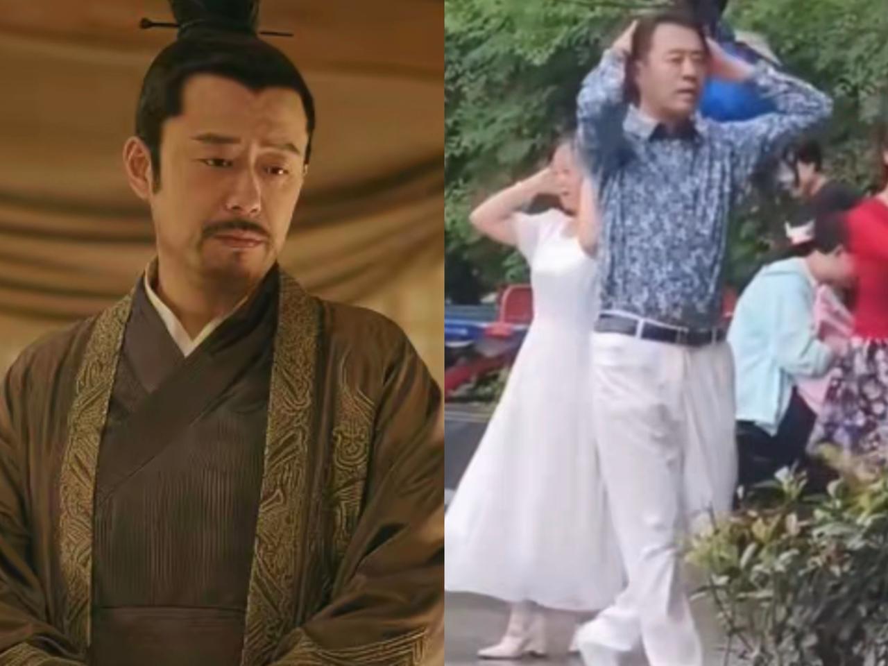 你没看错，
他就是“盛郎”，
很多人看到他跳广场舞，第一反应就是他又想找“林小娘