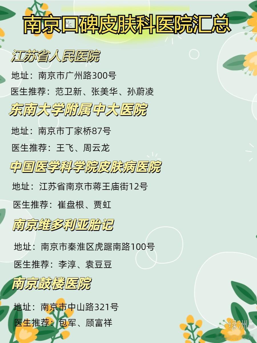 进来收藏！南京口碑皮肤科医院汇总 进来收藏！南京口碑皮肤科医院汇总◎江苏省人民医