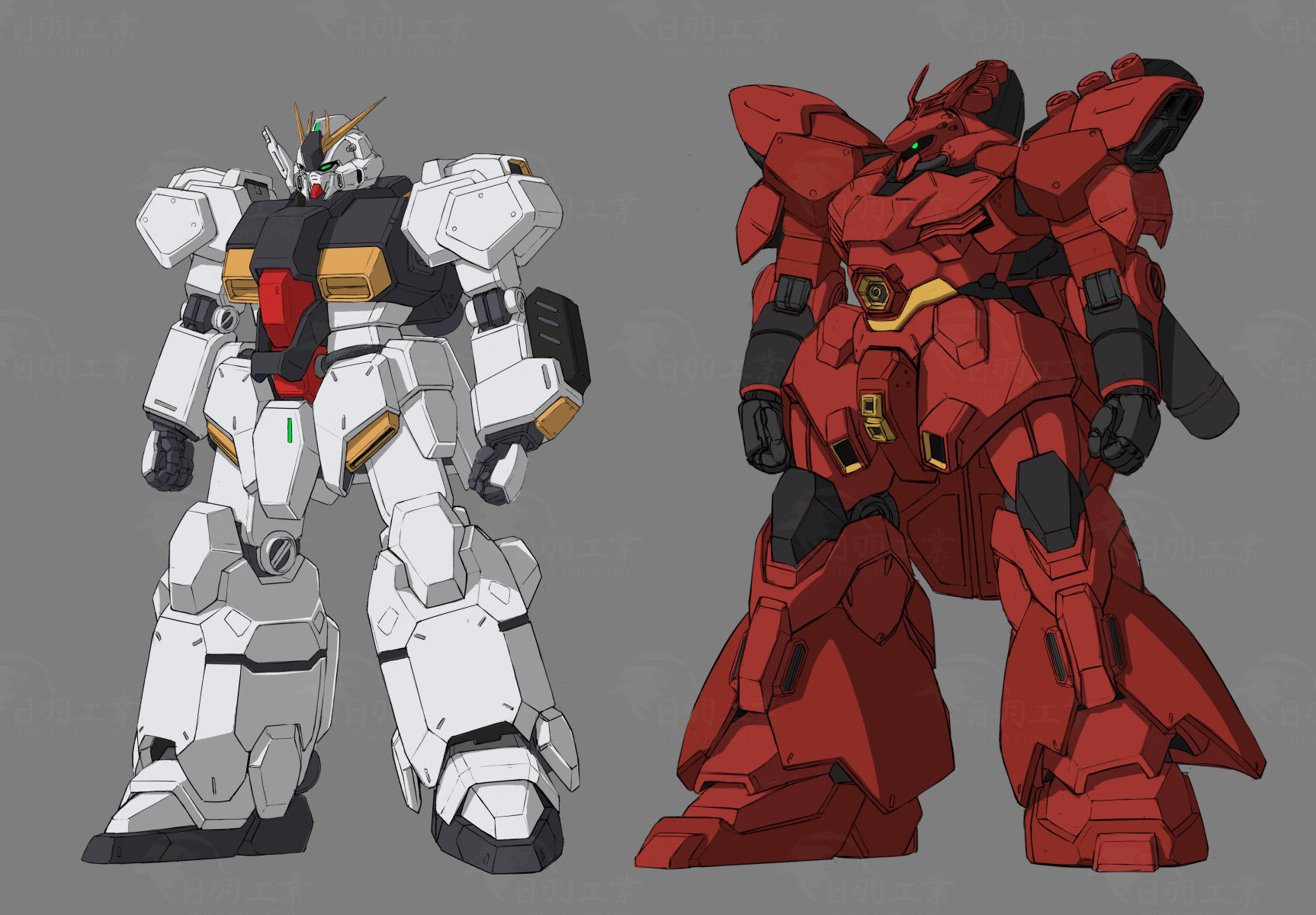 闪光的量产机（via 日羽工業）高达