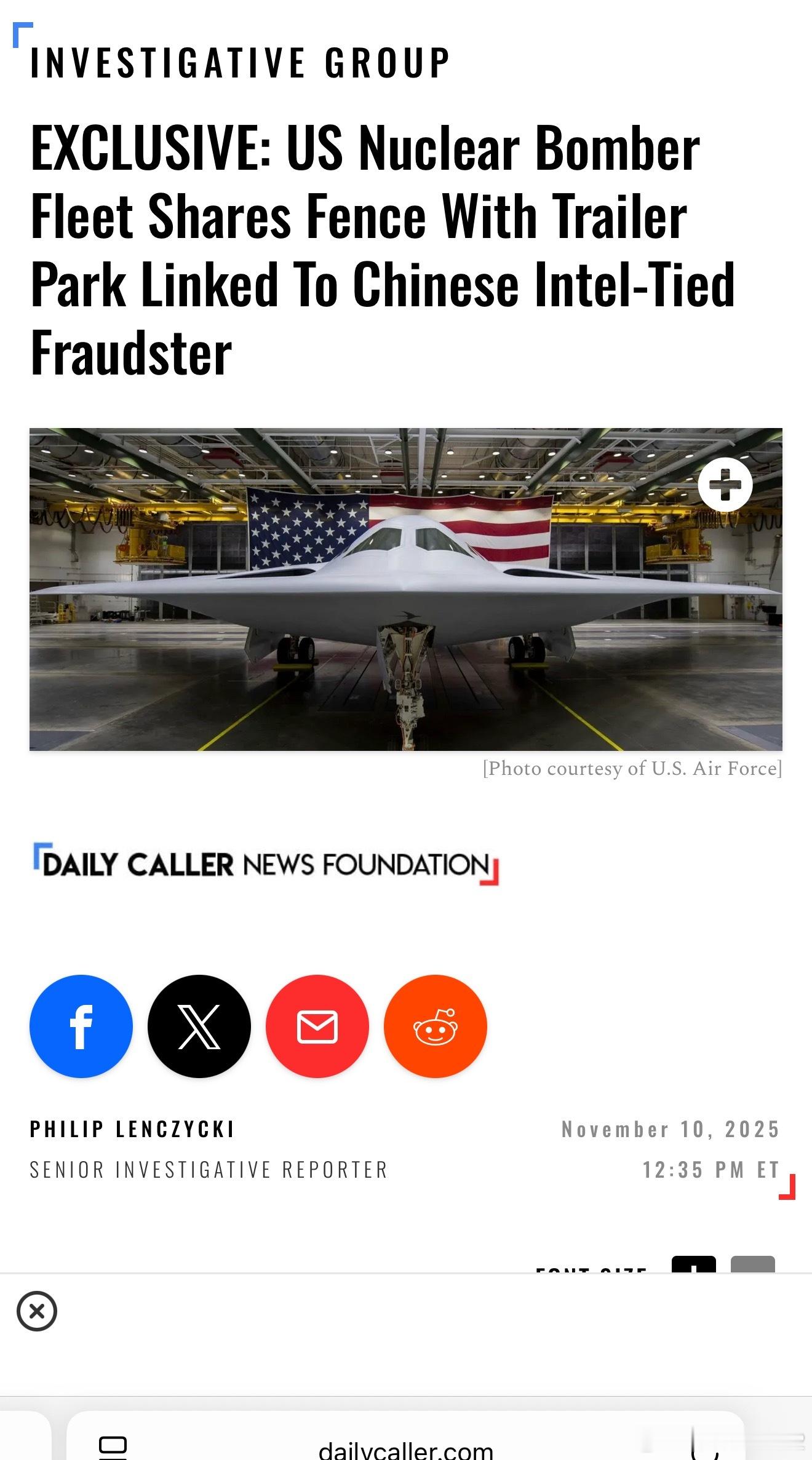 Daily Caller昨天发表了一篇长篇调查报告。众所周知，轰炸伊朗核设施的B