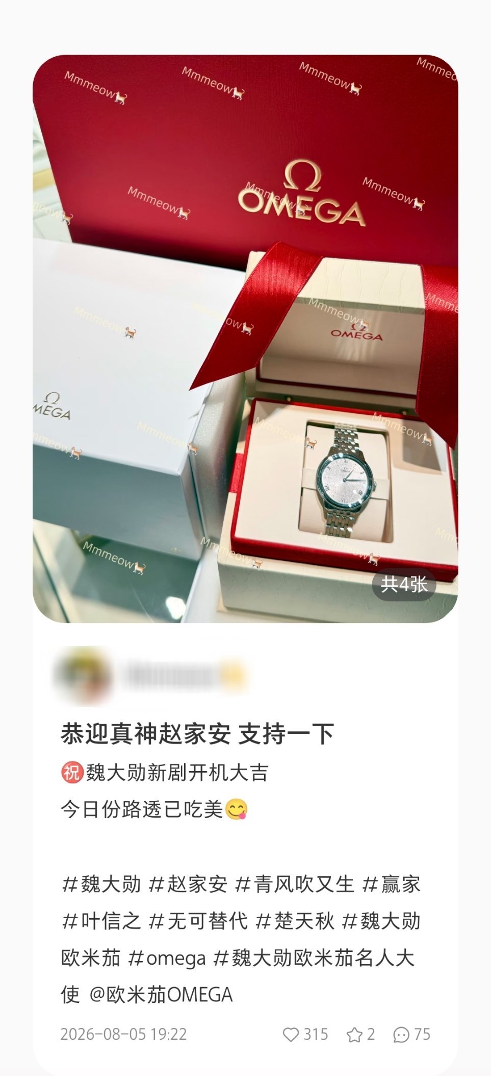 魏大勋粉丝好有实力～魏大勋欧米茄名人大使 