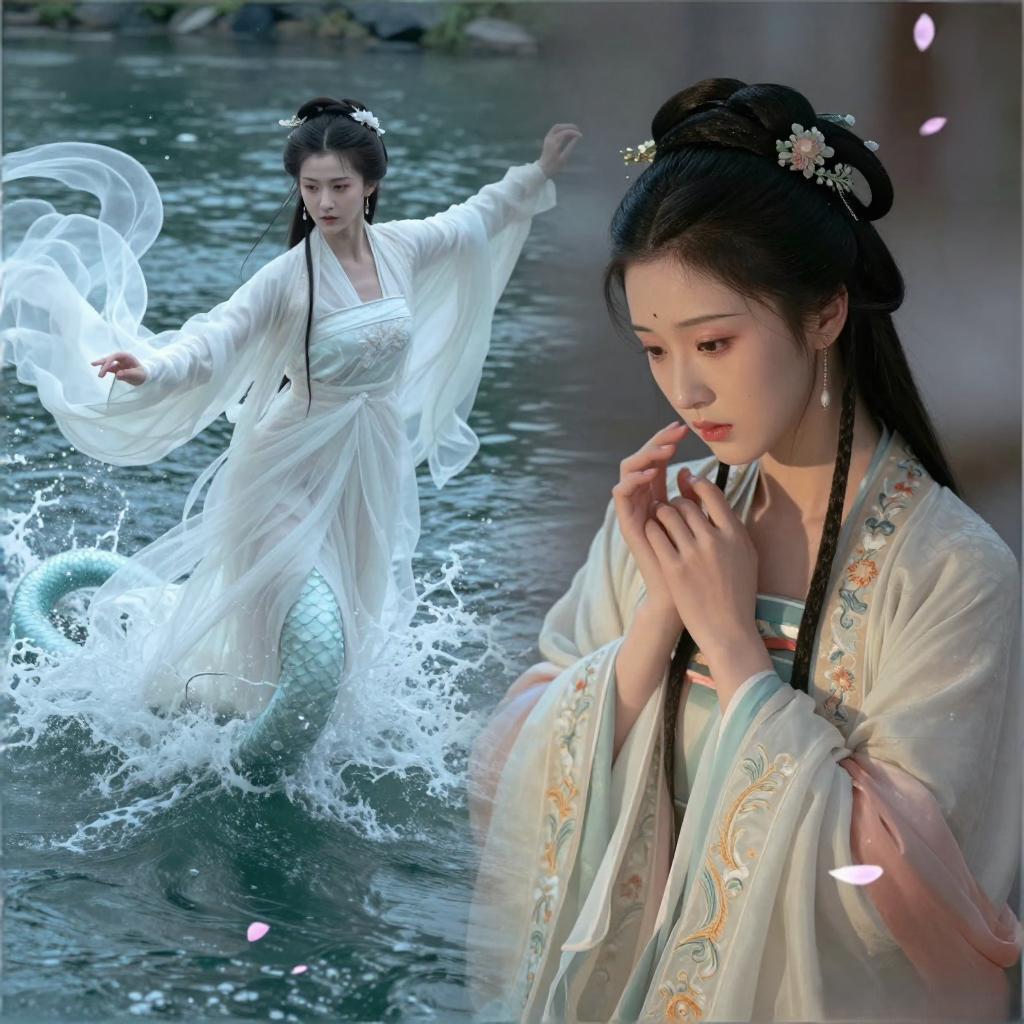 配诗如下：
红楼梦里皆美女，
白蛇传里尽仙姝。
绛珠还泪偿前债，
素练成精证旧途