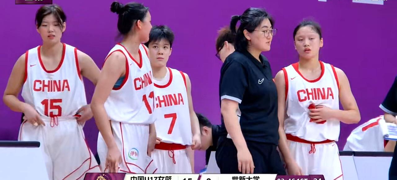 6月18日晚，在国青热身赛中，U17中国女篮太牛啦，以104：70大胜台湾世新大