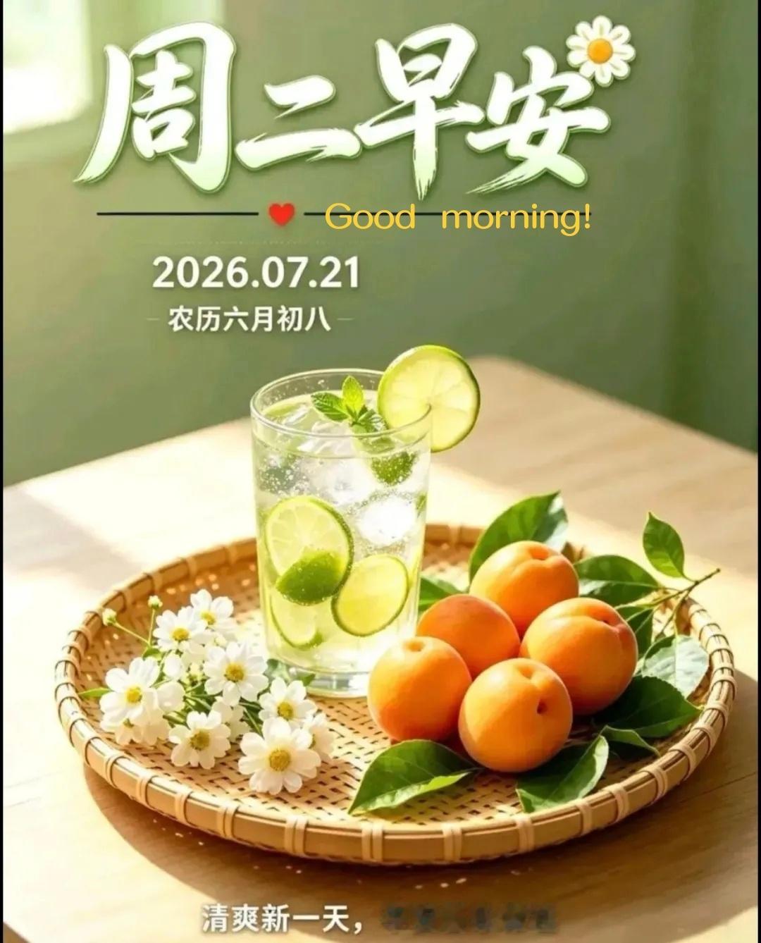 💞²⁰²⁶/ 7.21.六月初八☀️⛵️如意吉祥,周五好运🌻🧧时光，因懂得