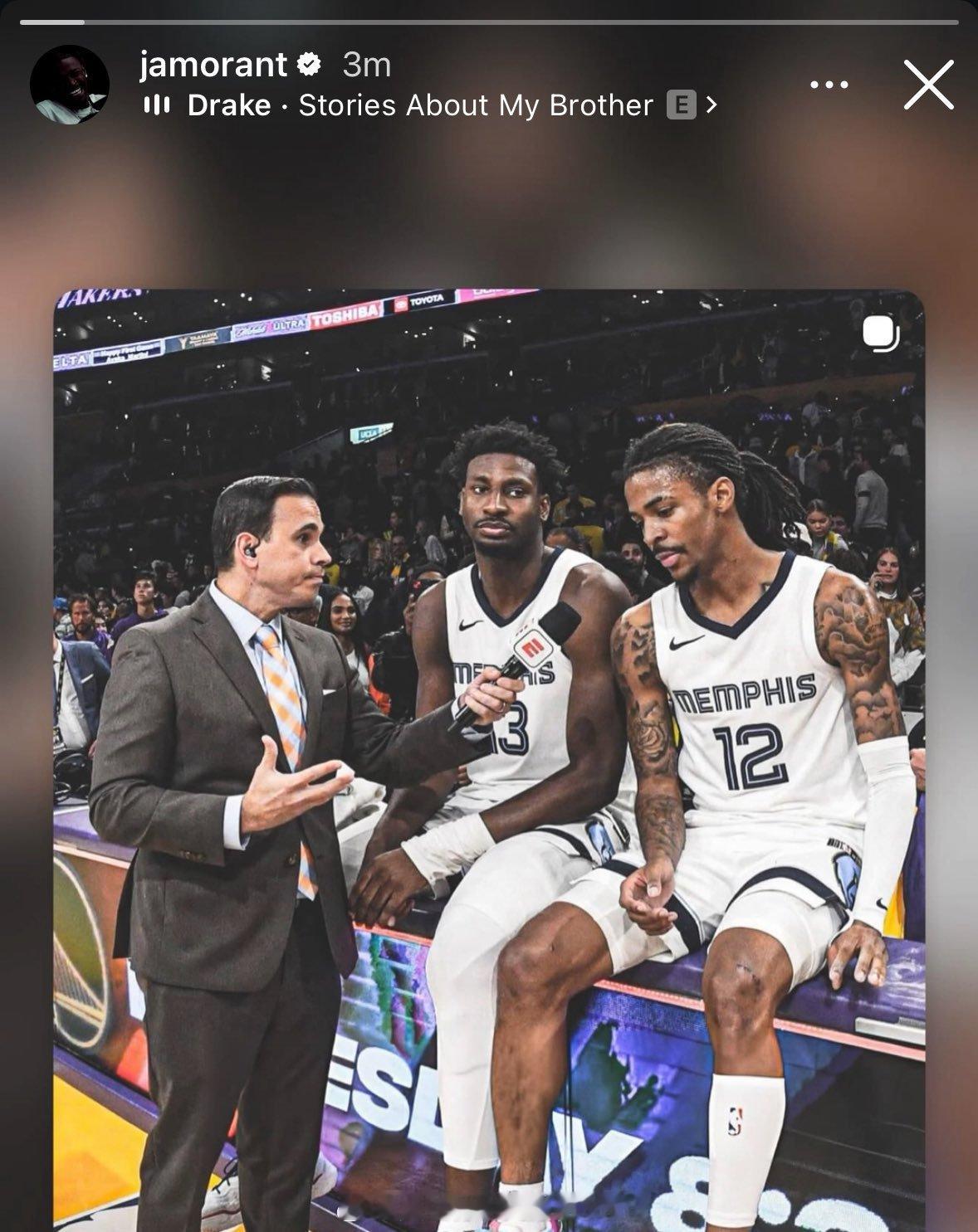 Ja Morant on instagram 莫兰特
