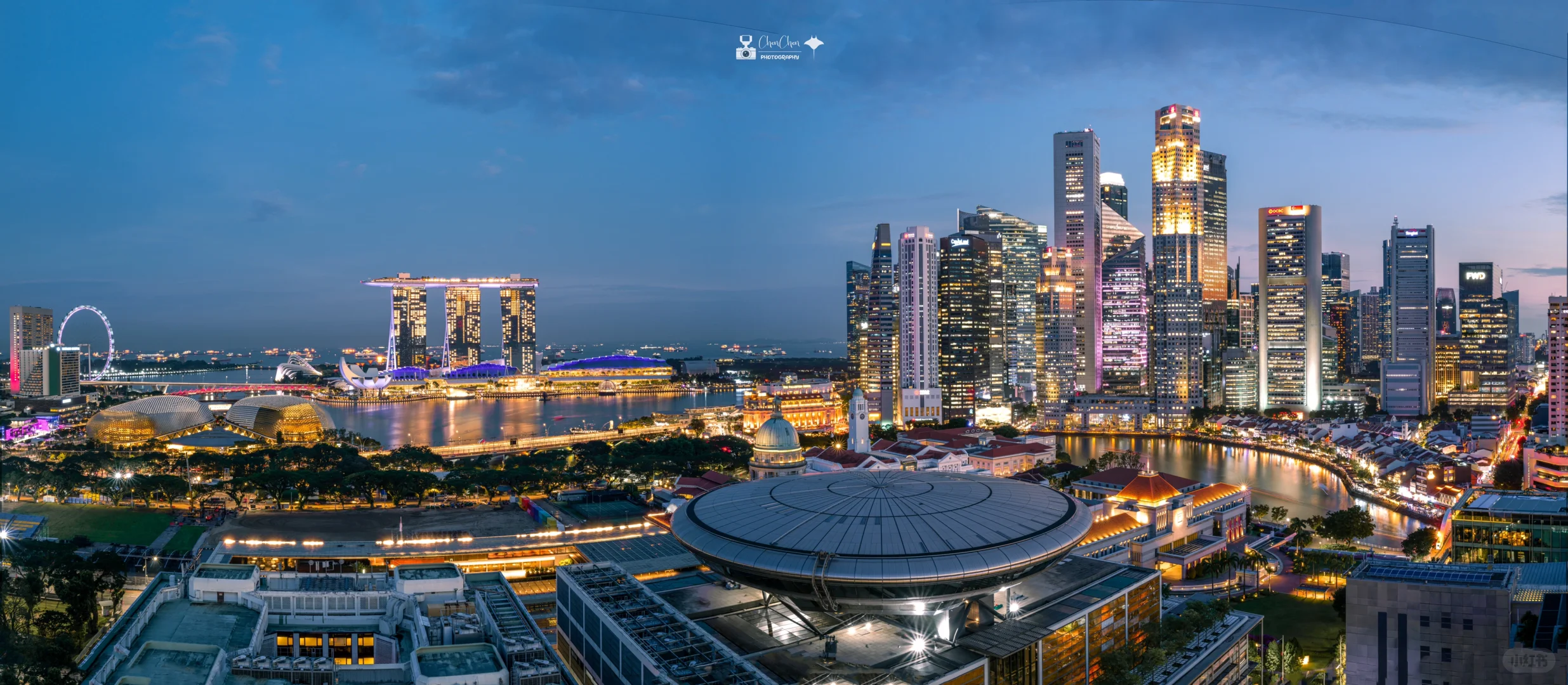 酒店露台视角的新加坡夜景｜新加坡