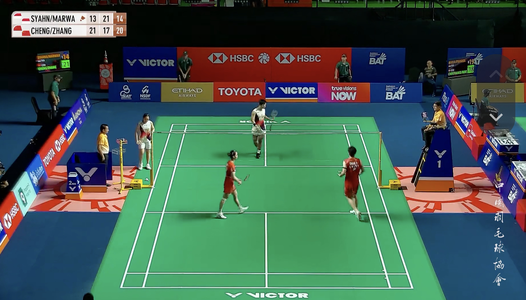 程星/张驰🇨🇳 21-13、17-21、21-14 🇮🇩西亚纳维/马尔瓦