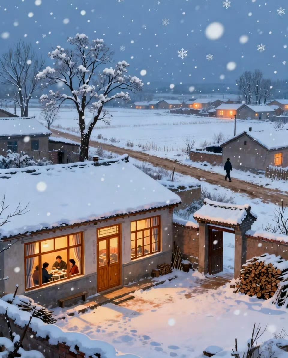 “  家人闲坐，灯火可亲 … ”