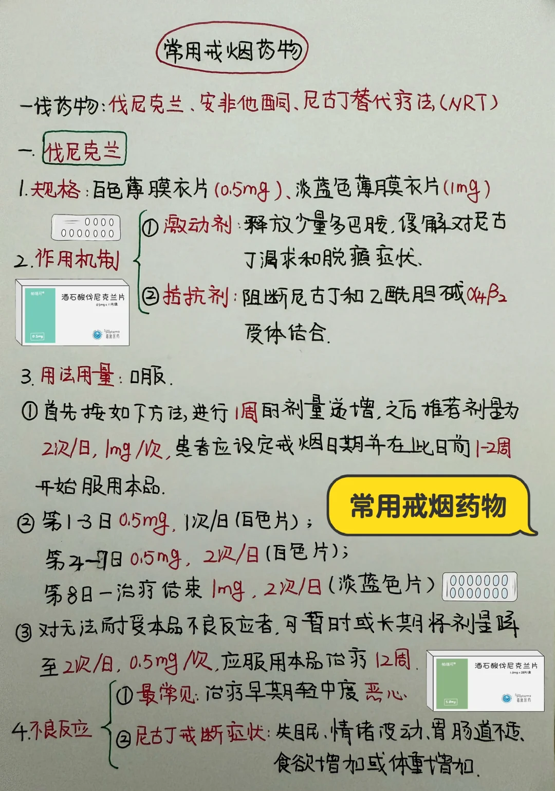 今日学习打卡——常用戒烟药物 今天为大家讲述了一线指南推荐的三大类戒烟...