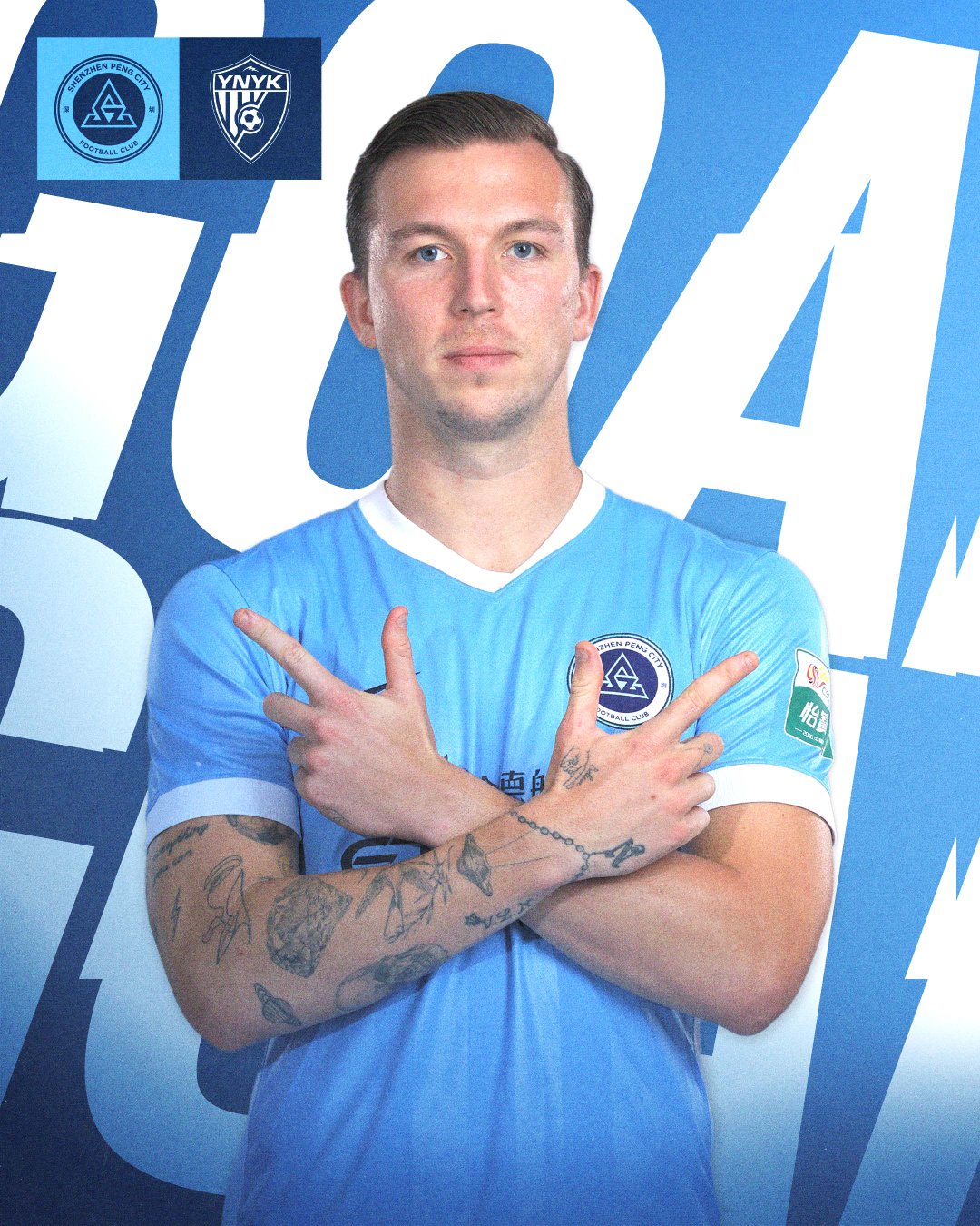 第45+1分钟，韦斯利分球，卡尔采夫得球后外围远射得手,深圳新鹏城追近比分深圳新