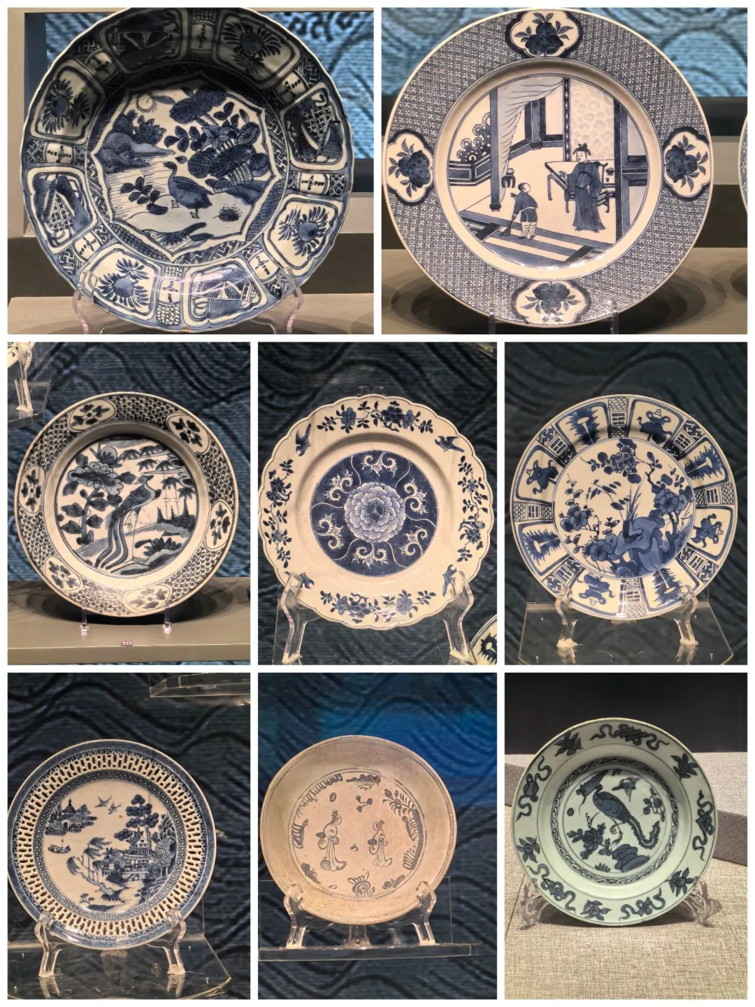 一组清代青花盘·中国南海博物馆