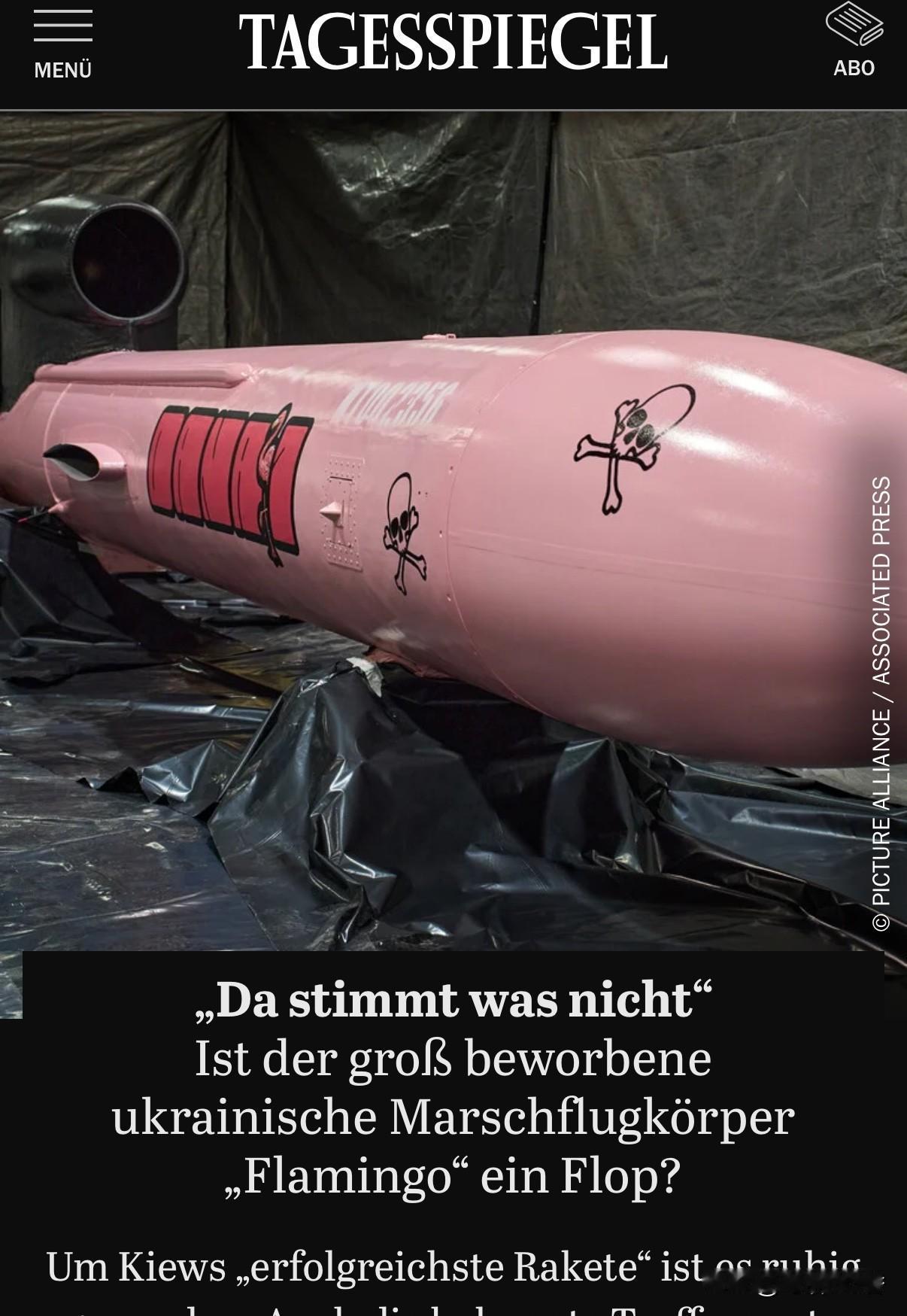 德媒对乌方的“火烈鸟”导弹，有不同解读。
   文称，乌克兰厌倦了对金牛座徒劳且