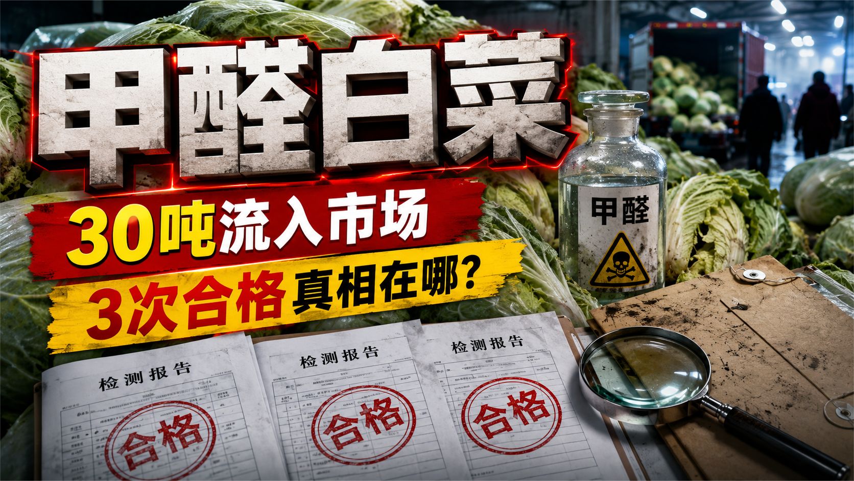 30吨甲醛白菜流入市场？3次检测全部合格，真相到底藏在哪？