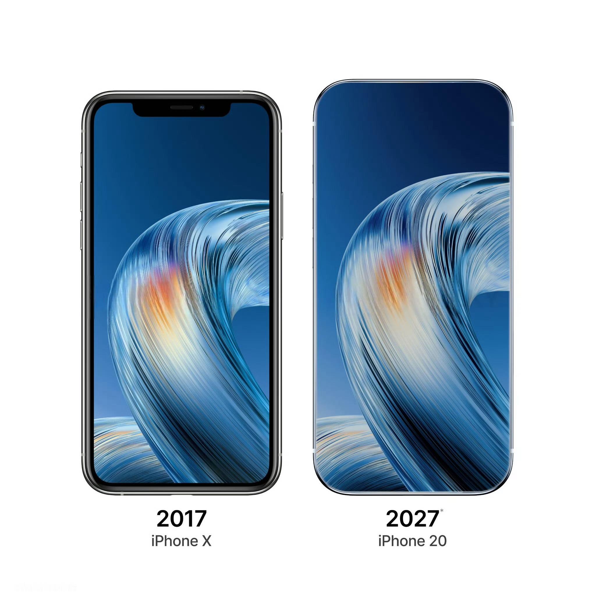 大家觉得2027年苹果二十周年能出这种真正的全面屏iPhone吗？我觉得是不太可