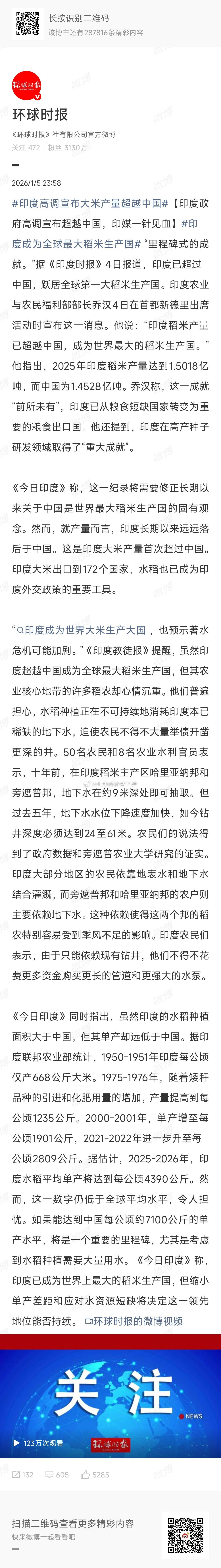 印度高调宣布大米产量超越中国阿三宣讲团不得大吹特吹10天，然后到处推广
