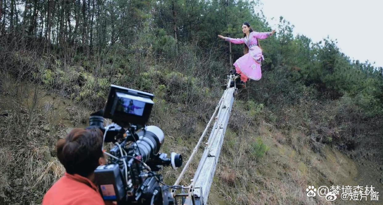 原来赵丽颖在武侠片里的轻功，是这么飞起来的！我还以为是掉的威亚！ 