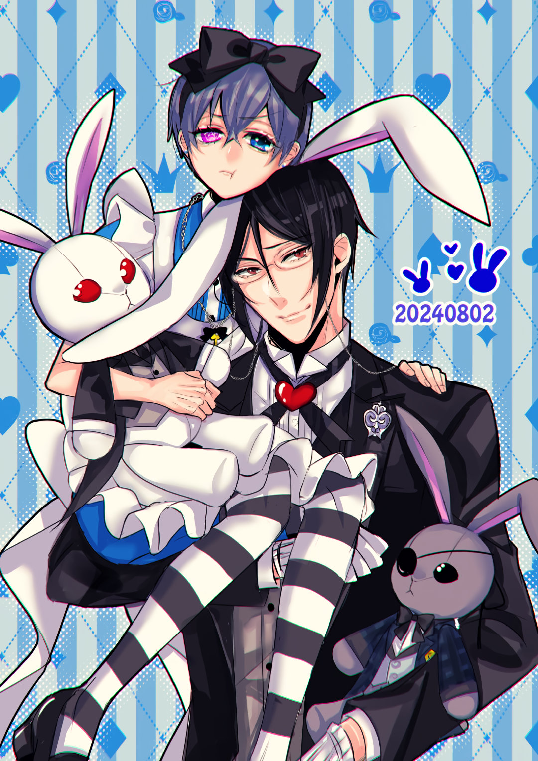 #黑执事# 兔子日就要当兔子🐰兔子主仆[兔子][兔子](X:じん子) ​​​