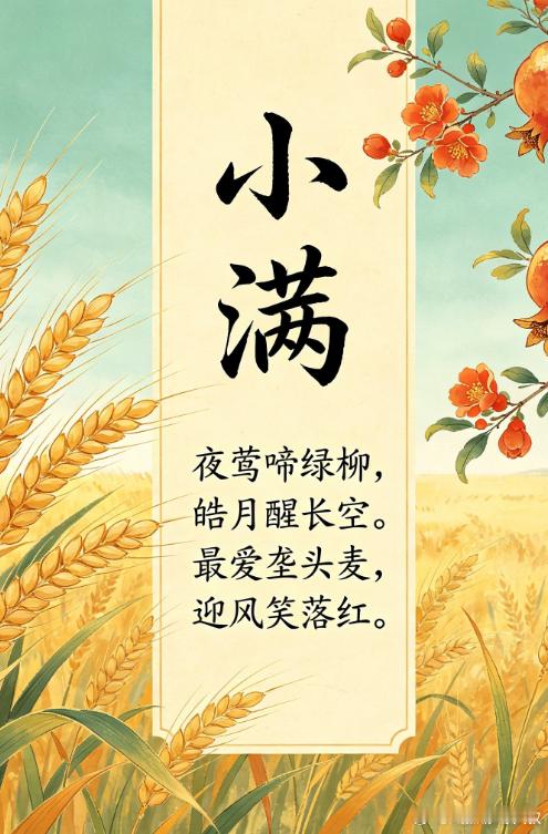 今日是小满。中国人很重视“小满”，小满是最有幸福感的节气。人生应该追求“小满”而