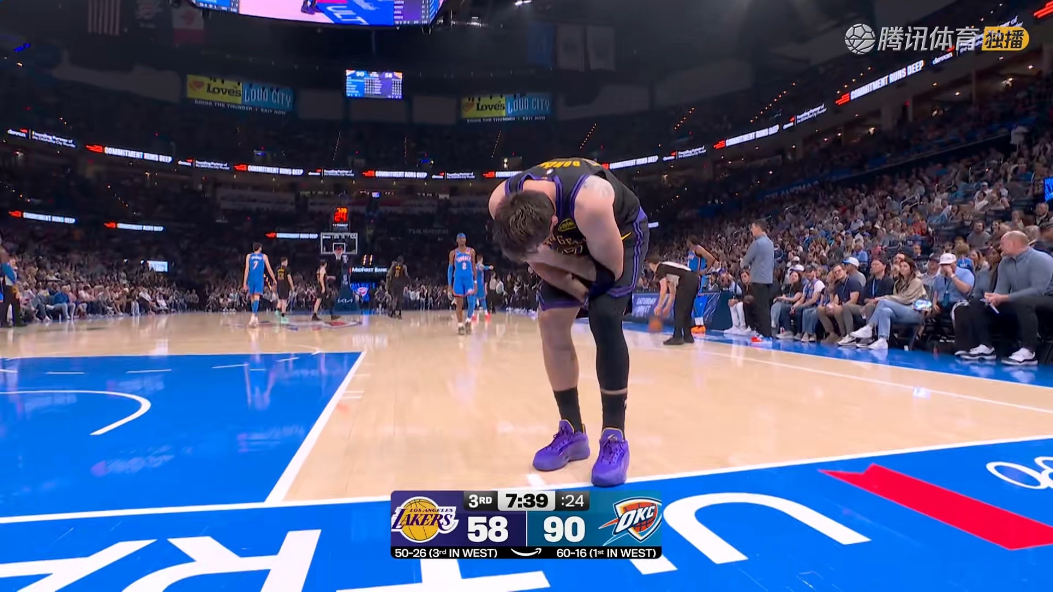 东子不要有事啊🙏湖人vs雷霆